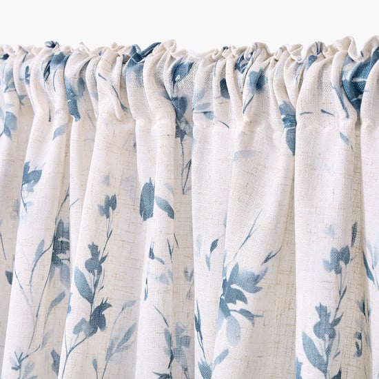 Amaira Willow Set of 2 Floral Print Sheer Door Curtains - 7.3ft (225cm)