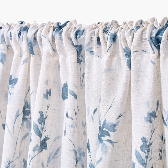 Amaira Willow Set of 2 Floral Print Sheer Door Curtains - 8.85ft (270cm)