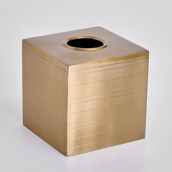 Opulence Ribbed Stainless Steel Tissue Box