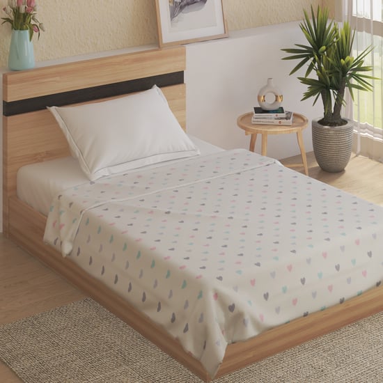 Corsica Slate Kids Heart Print Single Blanket