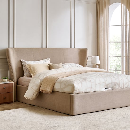 Ivy Sage Queen Bed with Hydraulic Storage - Taupe