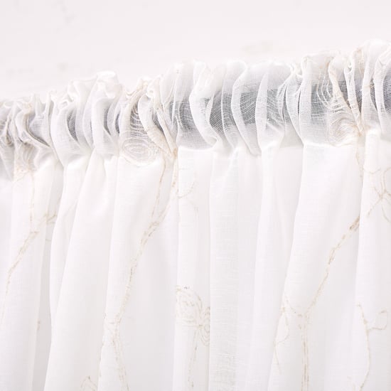 Amaira Embroidered Set of 2 Sheer Door Curtains - 8.8ft (270cm)