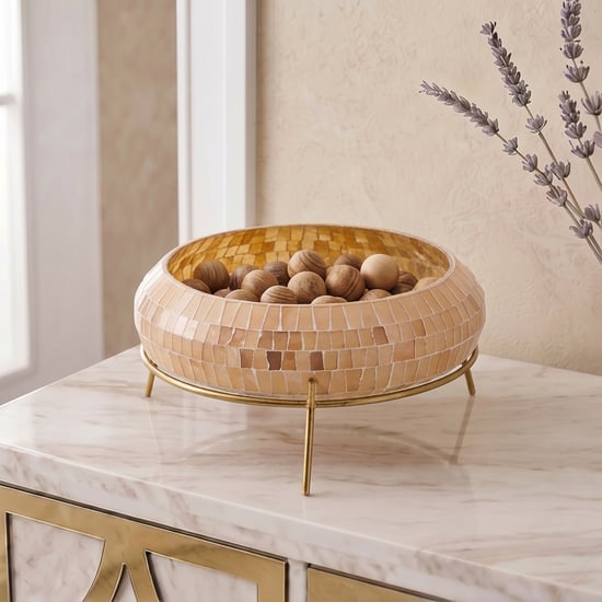 Austin Mosaic Metal Decor Bowl with Stand