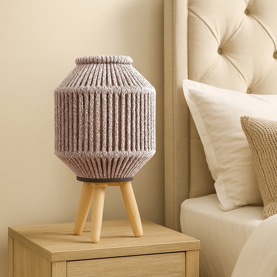 LUXE HOME Bamboo Lantern with Tripod Base