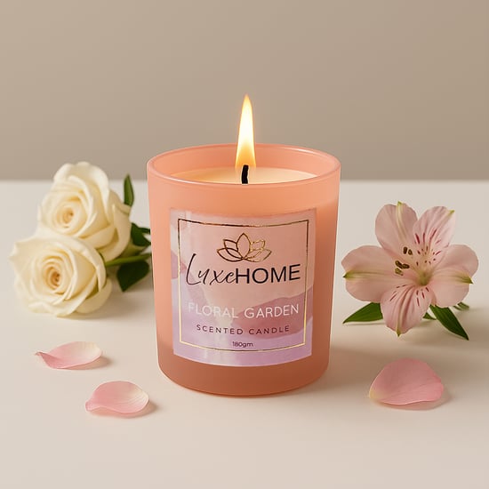 LUXE HOME Floral Garden Scented Jar Candle