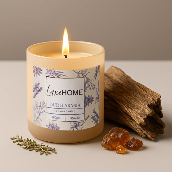 LUXE HOME Oudh Arabia Scented Jar Candle