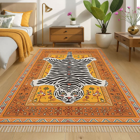 LUXE HOME Tiger Print Carpet - 182x121cm