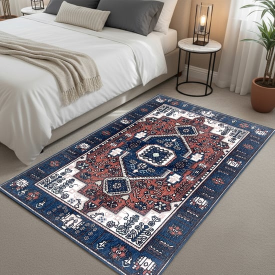 LUXE HOME Cotton Ethnic Print Carpet - 152.4x91.44cm