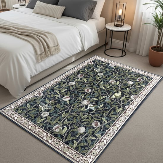 LUXE HOME Cotton Floral Print Carpet - 152.4x91.44cm