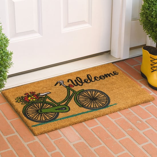 LUXE HOME Coir Floral Print Anti-Slip Doormat - 71x45cm