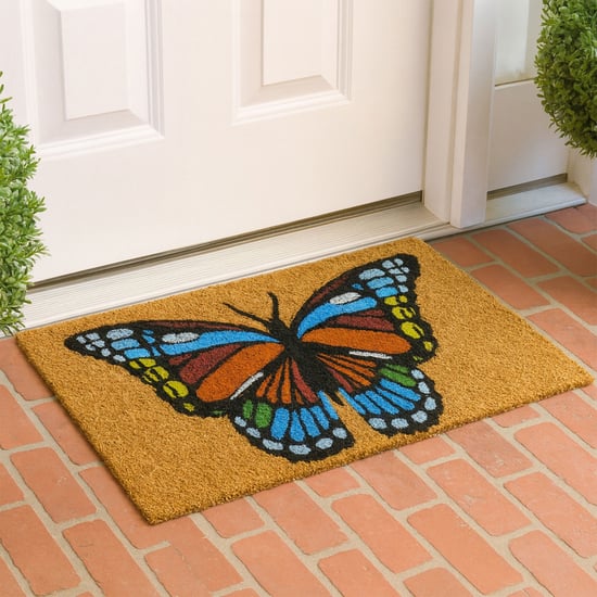 LUXE HOME Coir Butterfly Print Doormat - 71x45cm