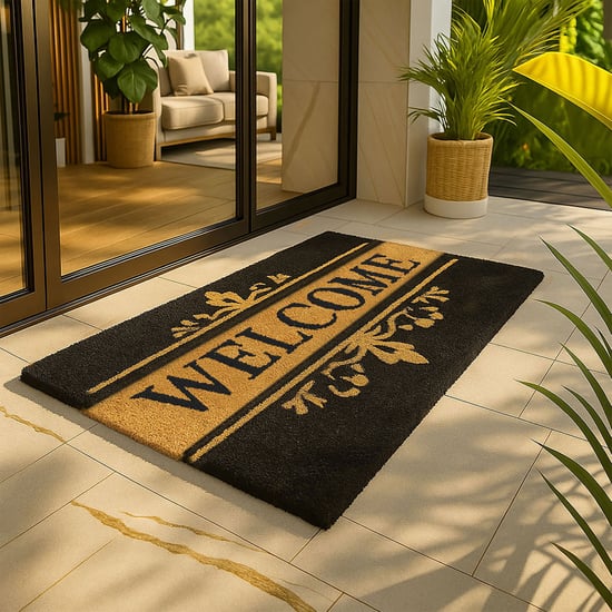 LUXE HOME Coir Typographic Print Doormat - 71x45cm