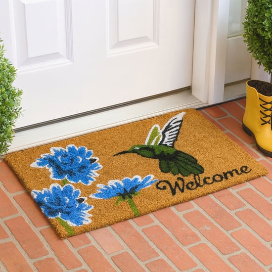 LUXE HOME Coir Floral Print Anti-Slip Doormat - 71x45cm