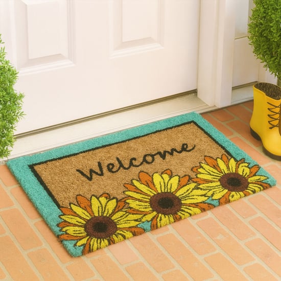 LUXE HOME Coir Floral Print Anti-Slip Doormat - 71x45cm