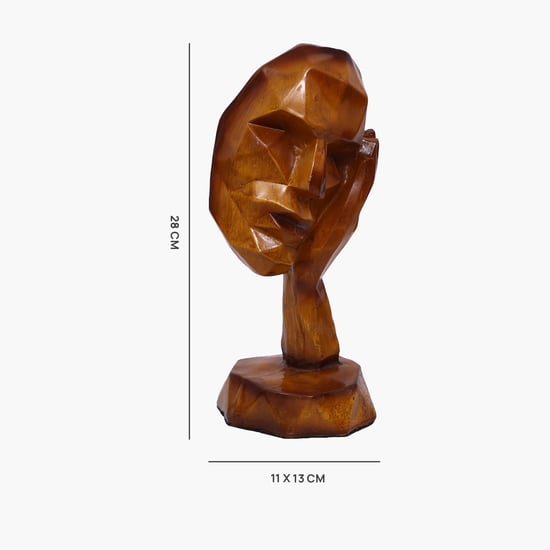 VEDAS Mystical Indian Polyresin Set of 3 Diamond Face Figurines