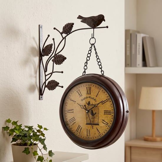 Corsica Casablanca Metal Bird Station Clock - 33.5x9x46cm