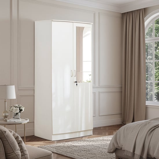 Helios Alton NXT 2-Door Wardrobe with Mirror - White