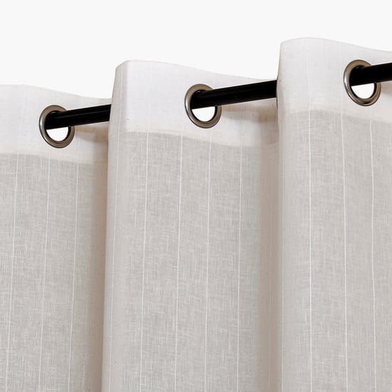 Chanderi Set of 2 Striped Sheer Door Curtains - 7.3ft(225cm)