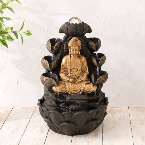 Alpine Polyresin Serene Buddha Water Fountain - 27x40cm