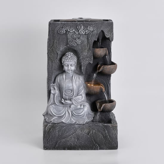 Alpine Serene Polyresin Buddha Water Fountain - 25x18x43cm