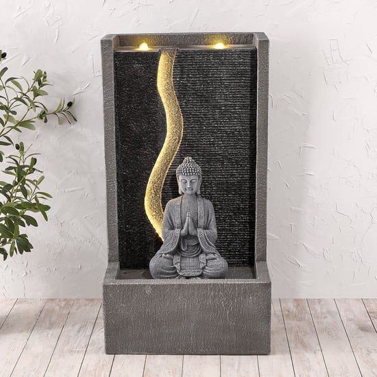 Cascade Polyresin Buddha Fountain - 47x36x89cm