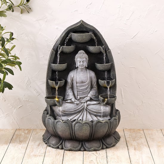 Cascade Polyresin Buddha Water Fountain - 37x28x59cm