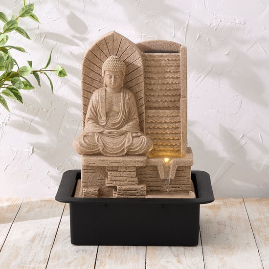 Corsica Alpine Polyresin Buddha Water Fountain - 30x22x39cm