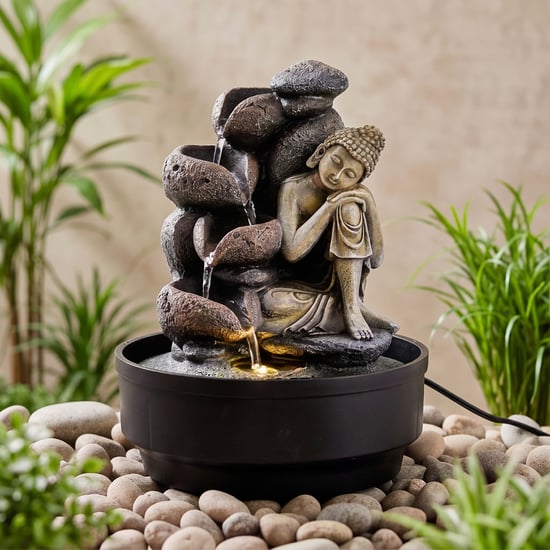 Corsica Alpine Polyresin Buddha Water Fountain - 21x28cm