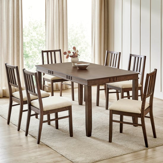 Trio NXT Solid Wood 6-Seater Dining Table - Walnut