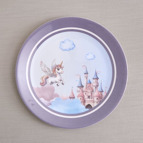 Slate Kids Unicorn Melamine Printed Dinner Plate - 27cm