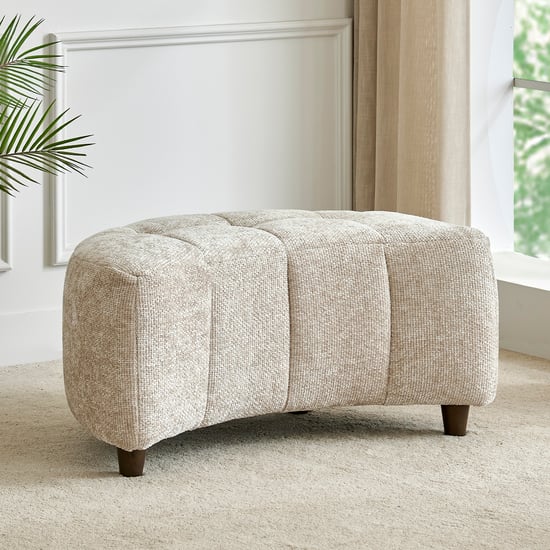 Alexa Fabric Foot Stool - Beige