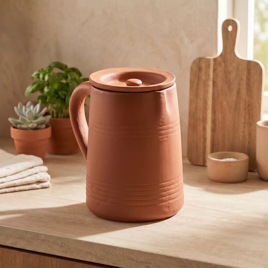 Terra Toscana Terracotta Pitcher with Lid - 1.5L