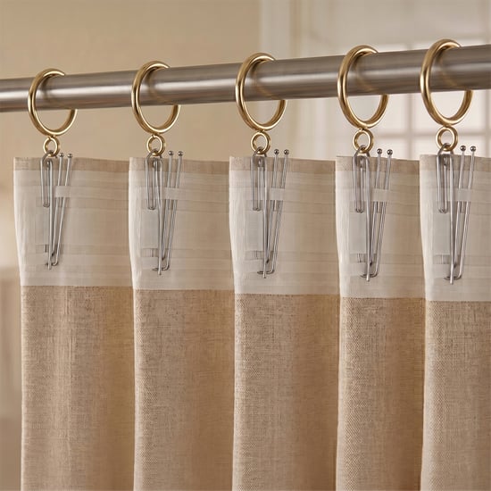 Oak Set of 16 Metal Curtain Rings - Gold