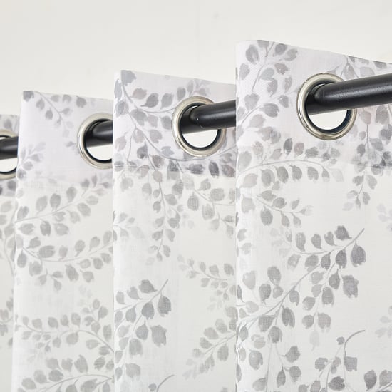 Amaira Set of 2 Floral Printed Sheer Door Curtains - 7.3ft (225cm)