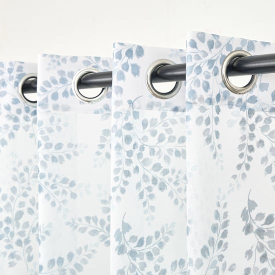 Corsica Erene Set of 2 Floral Print Sheer Window Curtains - 5.2ft (160cm)