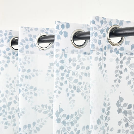 Corsica Erene Set of 2 Floral Print Sheer Door Curtains - 8.8ft (270cm)