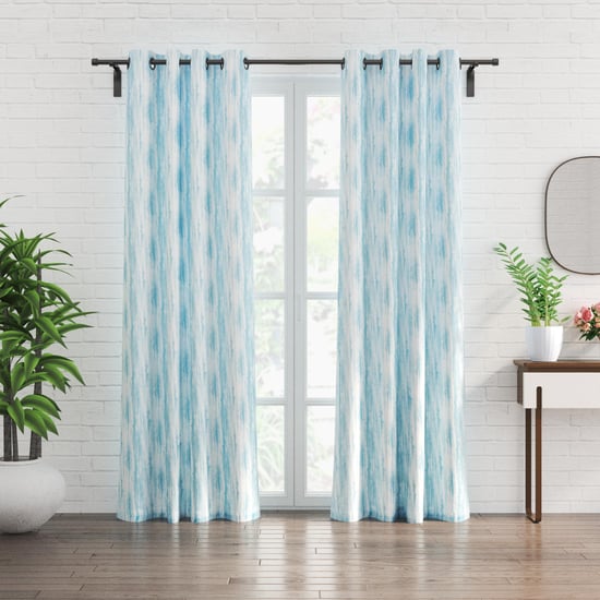 Corsica Hill Set of 2 Printed Sheer Door Curtains - 8.8ft (270cm)