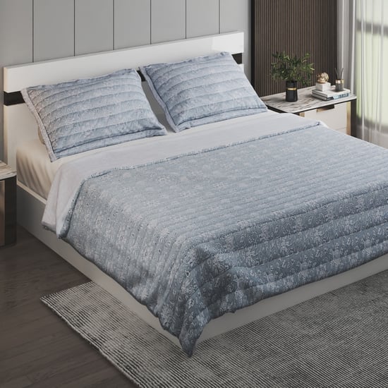 Repose Kaaya Cotton Quilted 3Pcs Double Bed Cover Set