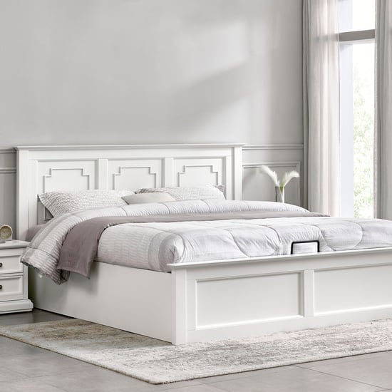 Estate Hudon Queen Bed with Hydraulic Storage - White
