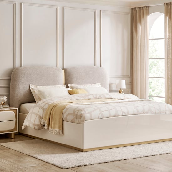 Alchemy Vera King Bed with Hydraulic Storage - Beige