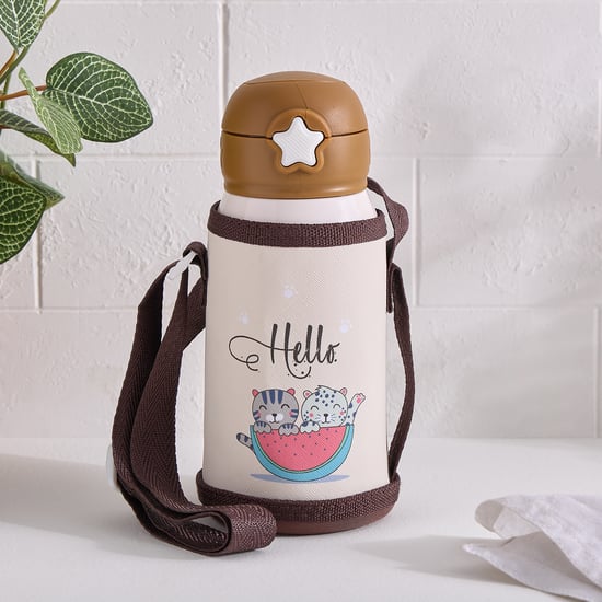 Back To School Kids Stainless Steel Sipper with Pouch - 550ml