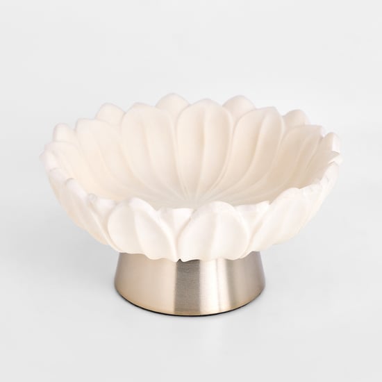 Soma Marble Polyresin Flower Decorative Bowl