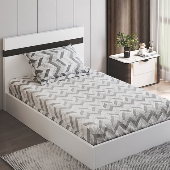Unwind Living Lines Printed 2Pcs Single Bedsheet Set