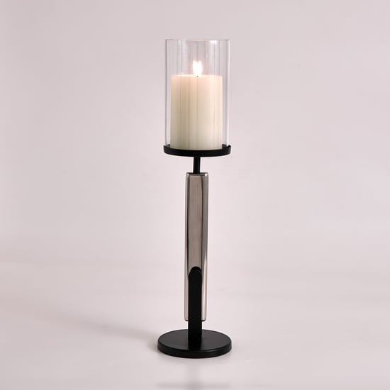 Geomuse Steel And Glass Hurricane Candle Holder