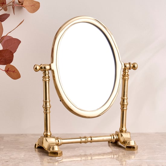 Nuqta Gifts Grantley Sora Aluminium Oval Decorative Table Mirror