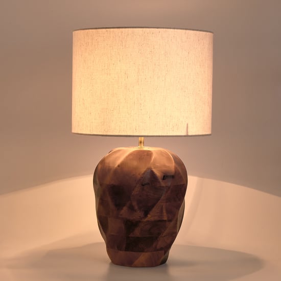 Kairo Grain Wooden Hammered Table Lamp