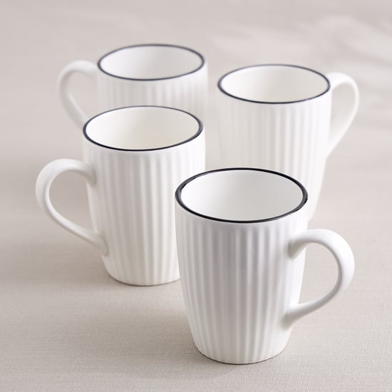 Halo Set of 4 Porcelain Coffee Mug - 350ml