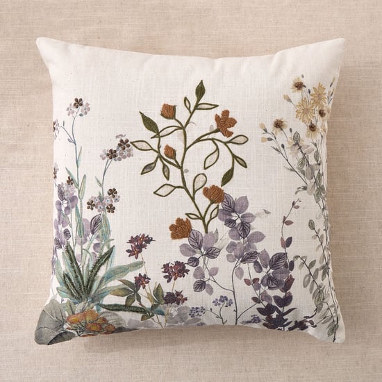Corsica Floral Embroidered Cushion Cover - 45x45cm