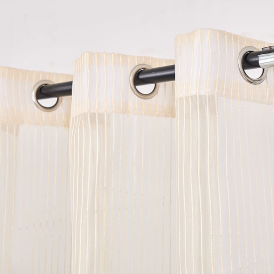 Corsica Set of 2 Striped Sheer Door Curtains - 8.8ft (270cm)