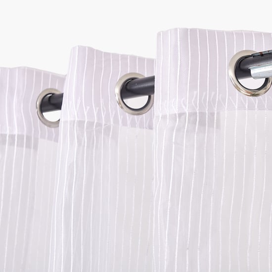 Corsica Striped Set of 2 Sheer Door Curtains - 7.3ft (225cm)